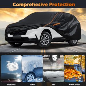 FHN Waterproof Car Cover with Door Zipper for Honda CRV 1997-2023, Toyota RAV4 1996-2023, All Weather Outdoor Full Exterior Covers for Rain, Sun, Wind Protection