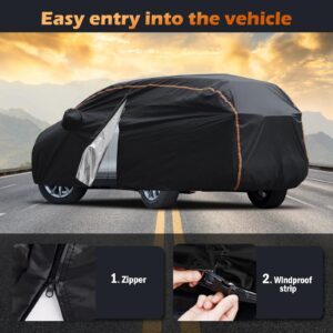 FHN Waterproof Car Cover with Door Zipper for Honda CRV 1997-2023, Toyota RAV4 1996-2023, All Weather Outdoor Full Exterior Covers for Rain, Sun, Wind Protection