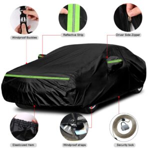 Waterproof Car Cover Replace for 2007-2023 Honda Accord, 310D Oxford Fabric &PU Coating Custom-fit All Weather Car Covers with Zipper Door & Windproof Bands for Sun Snow Rain Dust Protection (Accord)