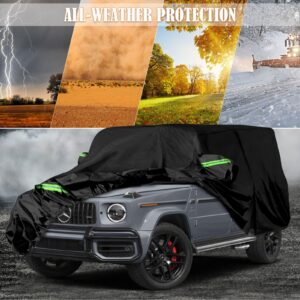 Waterproof Car Covers Replace for 2004-2024 Mercedes Benz G-Class 500 550 650, 6 Layers All Weather Car Cover with Zipper Door & Windproof Bands for Snow Rain Dust Hail Protection (G-Class)