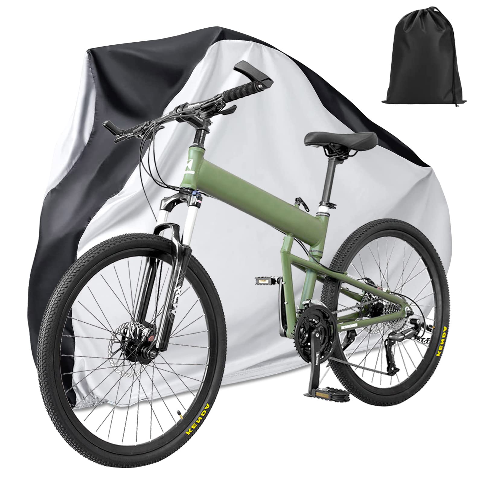 Bike Cover Outdoor Storage Waterproof Bicycle Cover Rain Sun UV Snow Dust Wind Proof Bicycle Covers- Foldable Bike Storage Bag with Anti-theft Lock Hole for Mountain Bike and Road Bike Covers