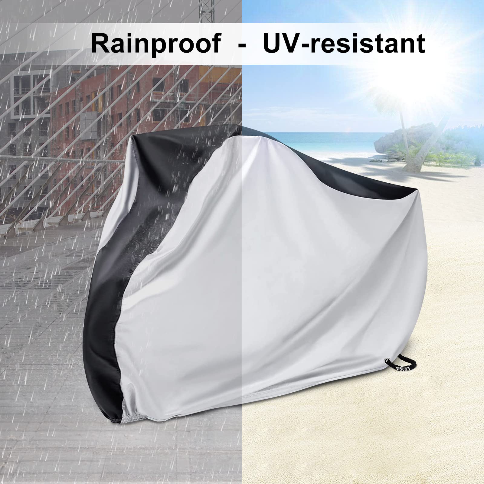 Bike Cover Outdoor Storage Waterproof Bicycle Cover Rain Sun UV Snow Dust Wind Proof Bicycle Covers- Foldable Bike Storage Bag with Anti-theft Lock Hole for Mountain Bike and Road Bike Covers