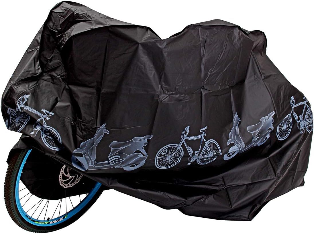 Bike Cover Waterproof Dustproof Cover for Indoor and Outdoor Use Rain Sun UV Wind Snow Proof Resistant Bicycle Storage (Black)