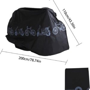 Bike Cover Waterproof Dustproof Cover for Indoor and Outdoor Use Rain Sun UV Wind Snow Proof Resistant Bicycle Storage (Black)