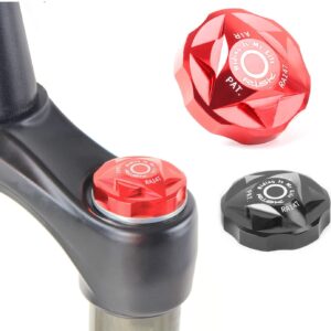 COONIUM Bike Air Valve Top Cap Cover for Suspension Fork, 2 Anodized Color Options (Black)