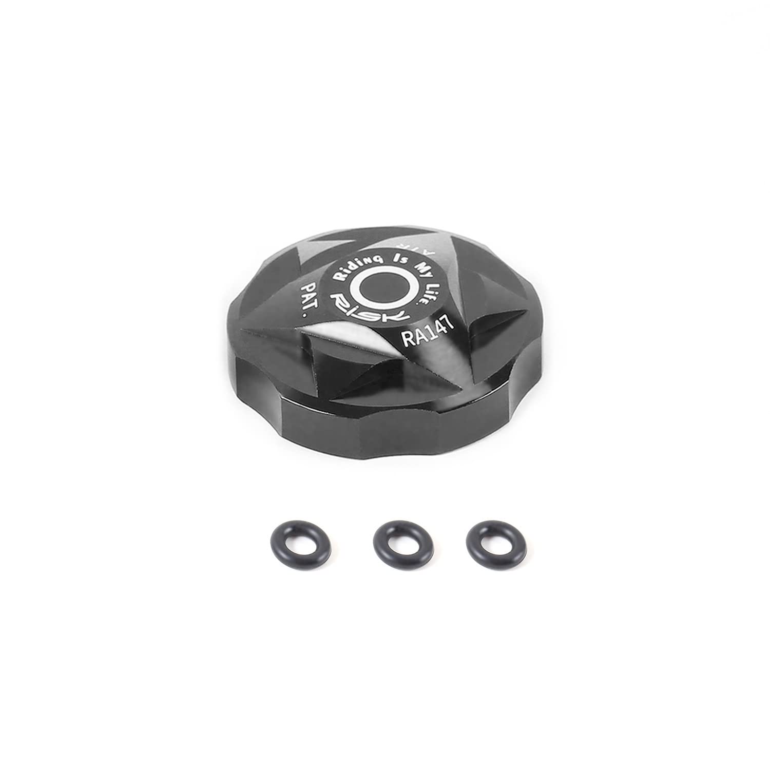 COONIUM Bike Air Valve Top Cap Cover for Suspension Fork, 2 Anodized Color Options (Black)