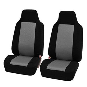 fh group automotive car seat covers gray interior front seats only accessories high back combo classic cloth car seat cover front set universal fit cars trucks and suv car interior accessories