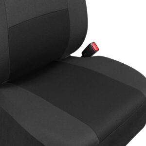 BDK PolyPro Car Seat Covers Full Set in Reverse Charcoal – Front and Rear Split Bench Seat Covers for Cars, Easy to Install, Accessories for Auto Trucks Van SUV