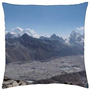 lesgaulest throw pillow cover (24x24 inch) - trek everest nepal mountain