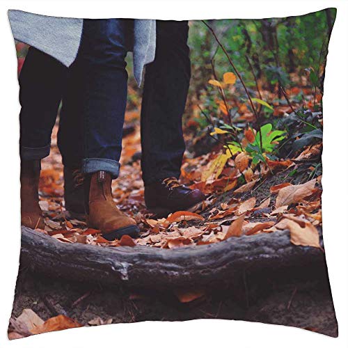 LESGAULEST Throw Pillow Cover (16x16 inch) - Trek Travel Adventure Mountaineer Mountain Leaves