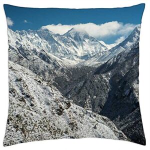 lesgaulest throw pillow cover (16x16 inch) - ama dablam himalaya everest trek mountains