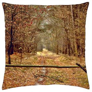 LESGAULEST Throw Pillow Cover (16x16 inch) - Fall Autumn Trees Nature Landscape Trek Travel