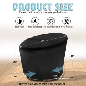 Iceberg Elf Papasan Chair Cover Waterproof,(For 47in Outdoor Papasan Chairs Covers Black) Zipper Design, Easy To Put On And Take Off, Dust Resistant Patio Furniture Seat Covers