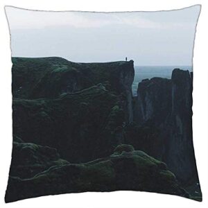 lesgaulest throw pillow cover (24x24 inch) - nature landscape people alone trek travel