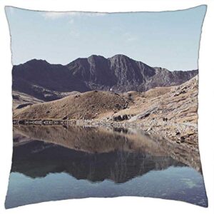 LESGAULEST Throw Pillow Cover (24x24 inch) - Climb Hike Trek Adventure Expedition Lake