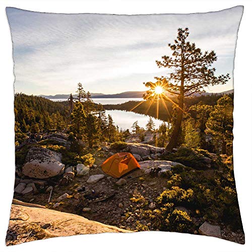 LESGAULEST Throw Pillow Cover (24x24 inch) - Nature Landscape Mountain Travel Adventure Trek 8