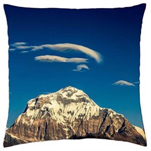 lesgaulest throw pillow cover (16x16 inch) - mountain dhaulagiri himalaya nature nepal trek