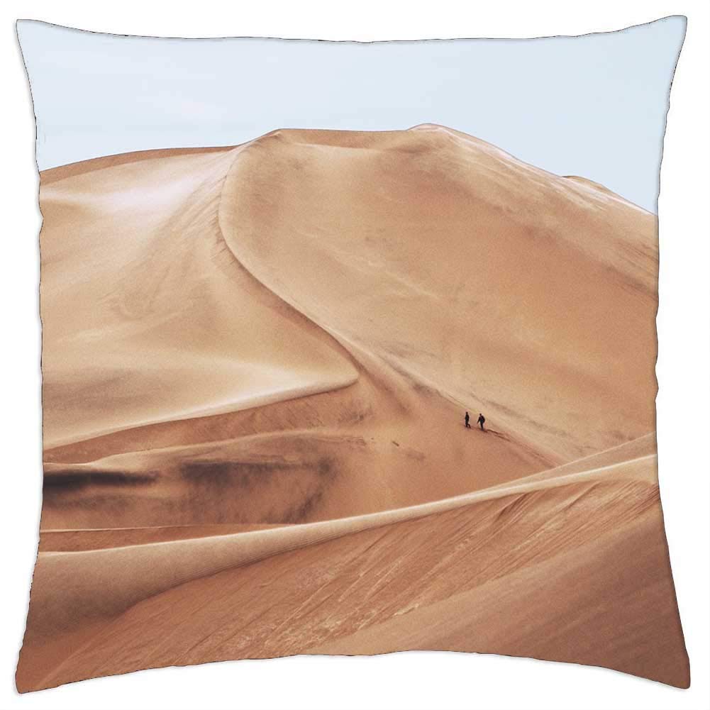 LESGAULEST Throw Pillow Cover (24x24 inch) - Nature Sand People Travel Adventure Trek Hike