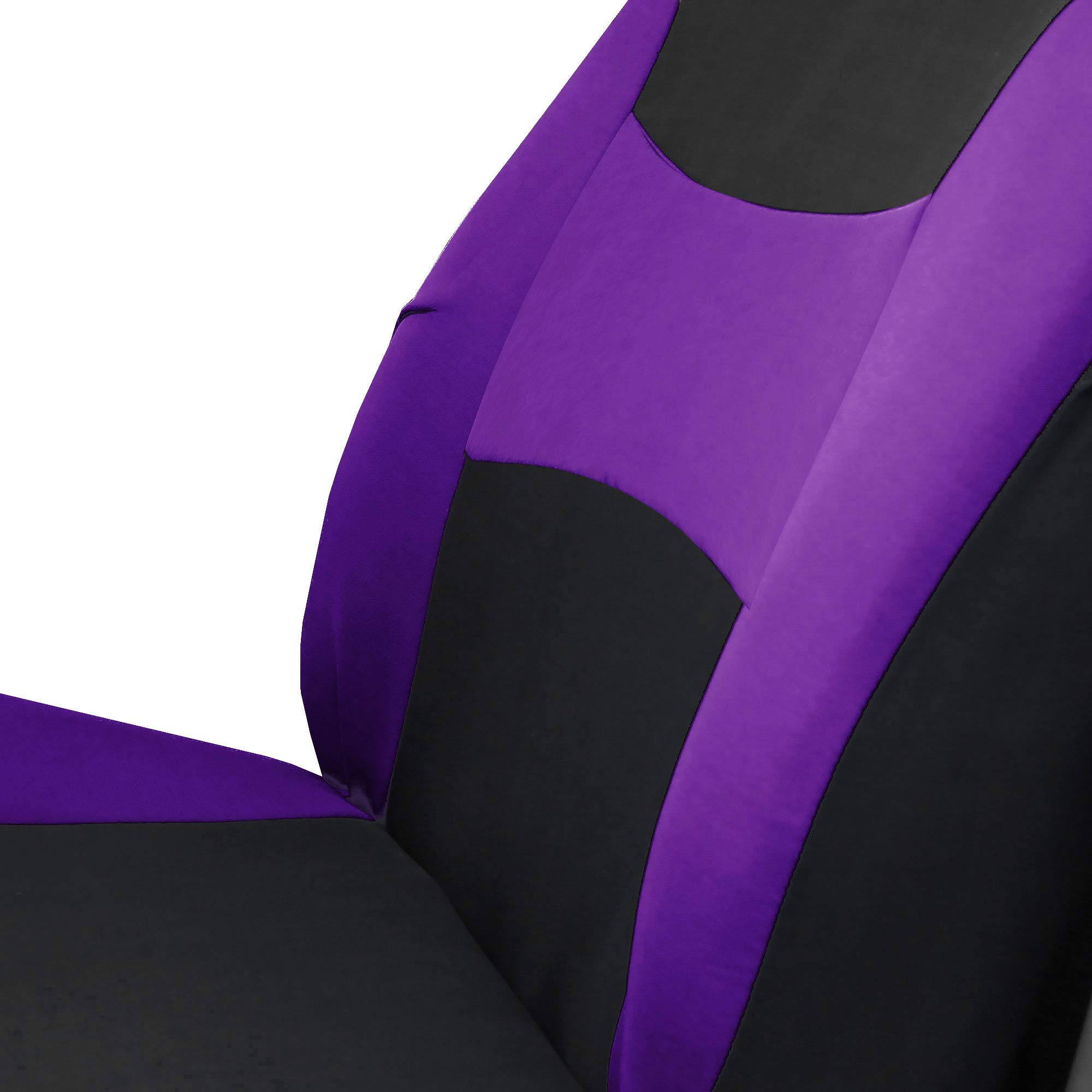 FH Group Car Seat Covers Front Set and Rear Split Function with Steering Wheel Cover and Seat Belt Pads Combo Set Purple Seat Covers– Interior Accessories Universal Fit for Cars Trucks & SUVs