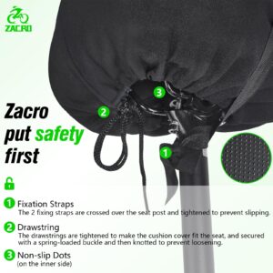 Zacro Bike Seat Cushion - Gel Padded Bike Seat Cover for Men Women Comfort, Extra Soft Exercise Bicycle Seat Compatible with Peloton, Outdoor & Indoor