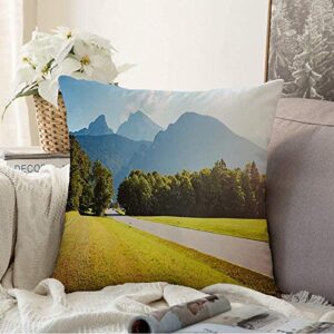 pillow cover trek green sky scenic surroundings near konigsee lake wonderful nature blue parks sunny adventure decorative throw pillows cushion cover for bedroom sofa living room 18x18 inch