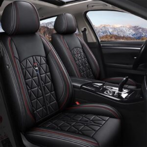 disutogo car seat covers fit for subaru crosstrek 2016-2023 2024 seat covers full set 5 seats faux leather waterproof seat cushion vehicle protector airbag compatible black