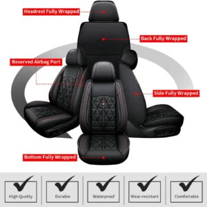 DISUTOGO Car Seat Covers Fit for Subaru Crosstrek 2016-2023 2024 Seat Covers Full Set 5 Seats Faux Leather Waterproof Seat Cushion Vehicle Protector Airbag Compatible Black