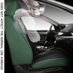 BLINGBEAR Full Coverage Faux Leather Car Seat Covers Full Set Fit for Cars Trucks Sedans SUVs in Auto Interior Accessories (Green)