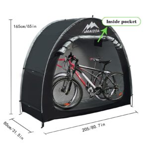 MAIZOA Outdoor Bike Covers Storage Shed Tent,210D Oxford Thick Waterproof Fabric,outdoor aluminum alloy bracket bicycle storage shed, neat tent bicycle cover (L-BLACK)