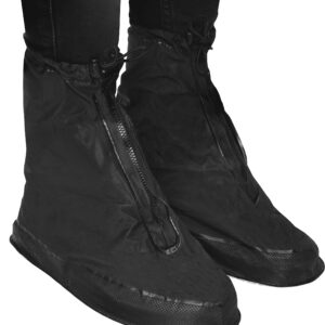 Rain Shoe Covers | Waterproof Shoe Covers for Men Women | Reusable Galoshes Overshoes (Black, XX-Large)