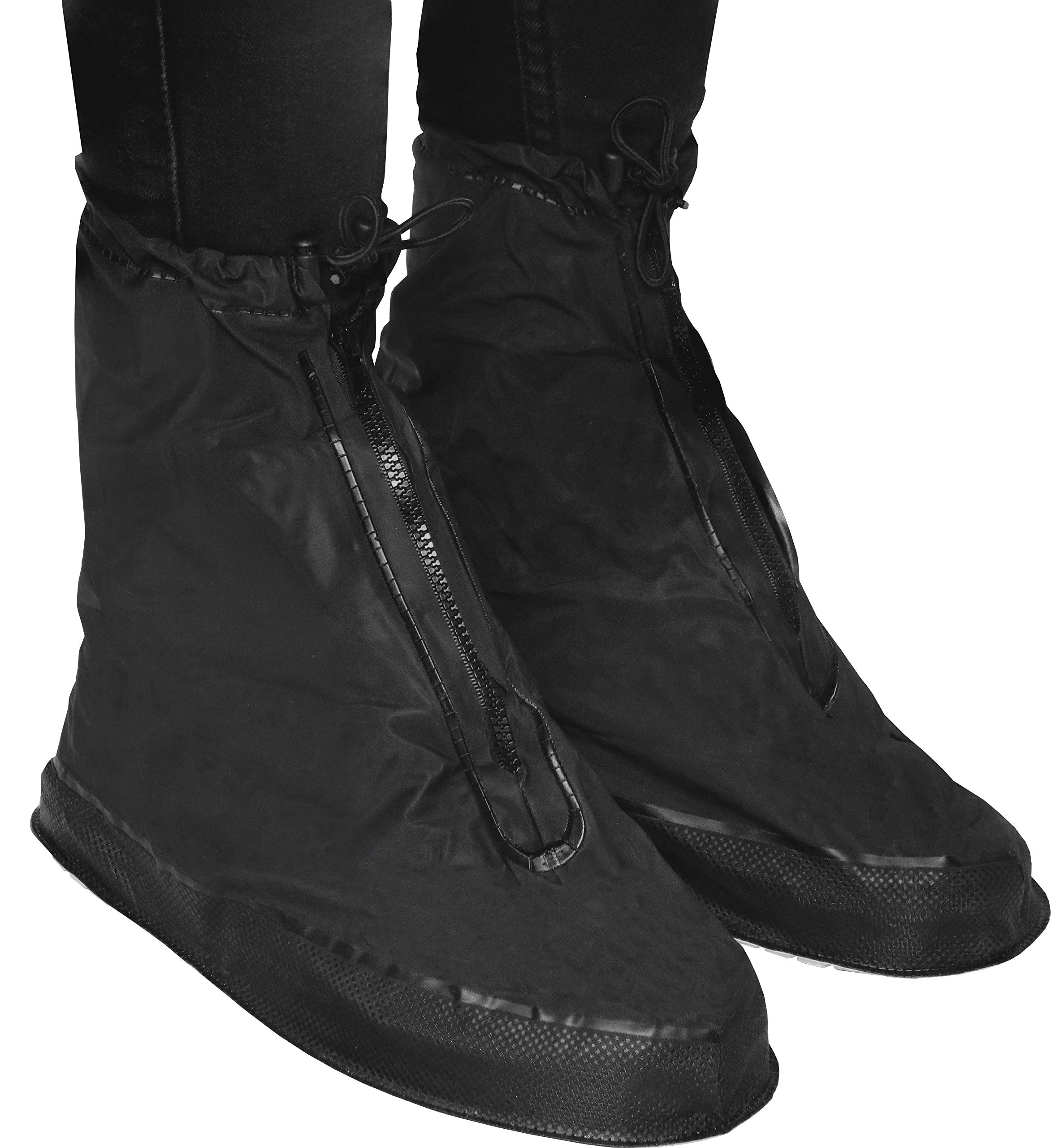 Rain Shoe Covers | Waterproof Shoe Covers for Men Women | Reusable Galoshes Overshoes (Black, XX-Large)