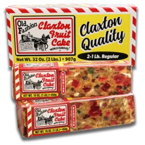 claxton fruit cake - 2-1 lb. regular recipe - packed in new, claxton 2-1 lb. gift carton