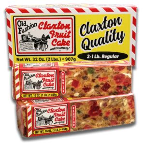 Claxton Fruit Cake - 2-1 Lb. Regular Recipe - Packed in New, Claxton 2-1 Lb. Gift Carton