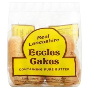 Real Lancashire Eccles Cake | British Snacks Made with Pure Butter & Dried Currants | Traditional & Delicious Fruity Cake for Any Occasion | 5.29 Oz | 4 Cakes (Pack of 1)