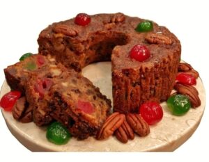 assumption abbey fruit cake in traditional tin, 2 lbs