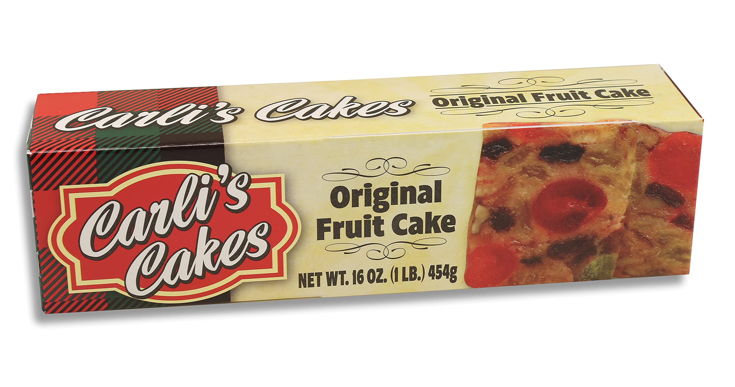 Fruitcake - Made From The Finest Fruits and Nuts - Wrapped For Freshness - 1lb Fruit Cake - By Carli's Cakes