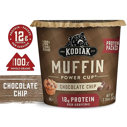 Kodiak Cakes Minute Muffins, Chocolate Chip, 2.36 Ounce (Pack of 12)