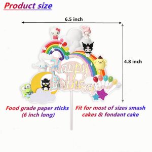 1PCS Cute Kitty Cake Topper for Kitty Party Supplies Decorations, Kitty Birthday Party Cake Decorations for Kids Girls Boys Happy Birthday Baby Shower Decor