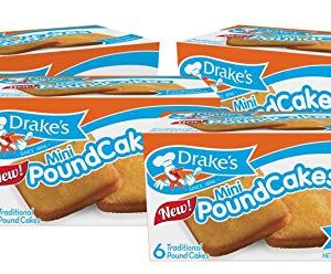 Drake's Mini Pound Cakes, 24 Traditional Pound Cakes (Pack of 4)