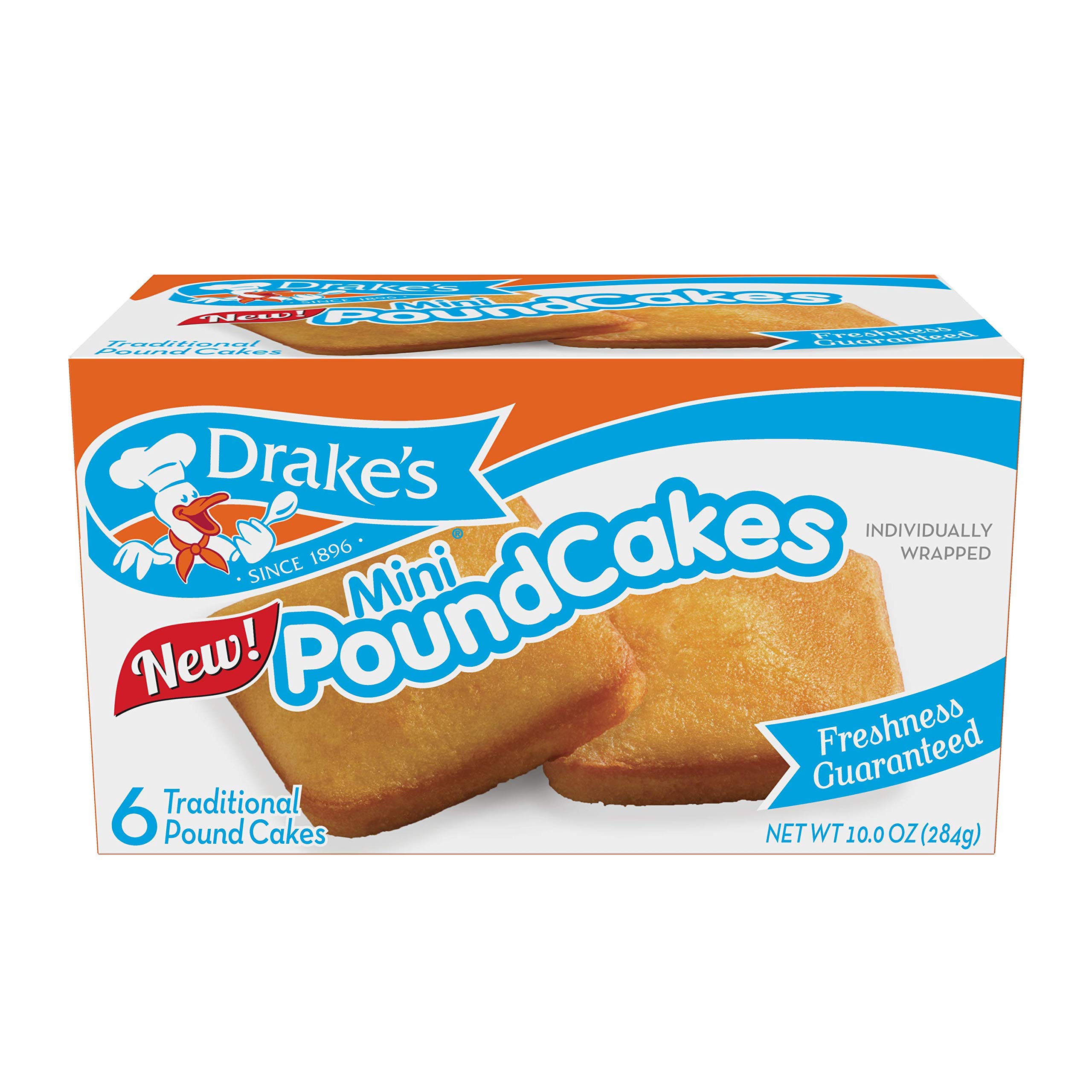 Drake's Mini Pound Cakes, 24 Traditional Pound Cakes (Pack of 4)