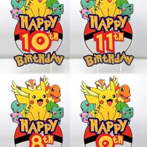 Custom Anime Cartoon Birthday Cake Topper Poke Birthday Party Decorations