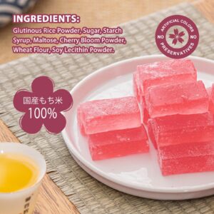 GRELIM Japanese Sakura Mochi Candy 11.3Oz, Traditional Cherry Blossom Rice Cakes Individually Wrapped No Artificial Colors and Preservatives 320g