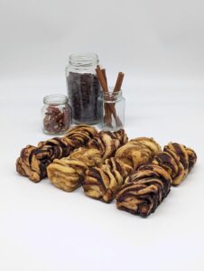 babka atx handmade mini babkas- 2 pecan, 3 cinnamon & 3 dark chocolate - authentic holiday babka cakes for delivery -soft traditional jewish cake with delicious fillings - no preservatives - made fresh in austin, tx [8 pack]