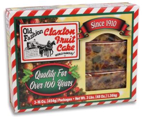 claxton fruit cake - 3-1 lb. - holiday pack - regular recipe