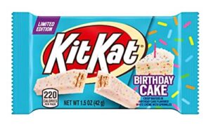 birthday cake kit kat bar white chocolate limited edition 4 pack 1.5 oz bars