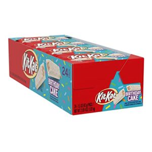 kit kat birthday cake flavored creme with sprinkles, bulk, individually wrapped wafer candy bars, 1.5 oz (24 count)