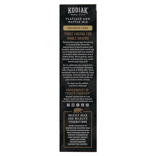 Kodiak Cakes Power Cakes - Protein Pancake Mix & Waffle Mix - 100% Whole Grain- Birthday Cake Flavor (Pack of 6)