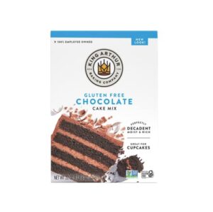 king arthur, gluten-free chocolate cake mix, gluten-free, non-gmo project verified, certified kosher, non-dairy, 22 ounces