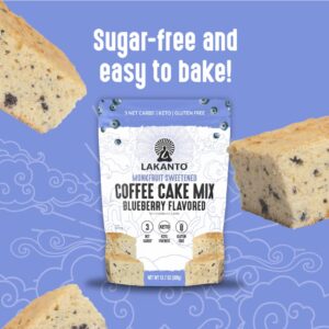 Lakanto Blueberry Coffee Cake Mix - Sweetened with Monk Fruit Sweetener, Keto Diet Friendly, Gluten Free, 3 Net Carbs (13.7 oz)