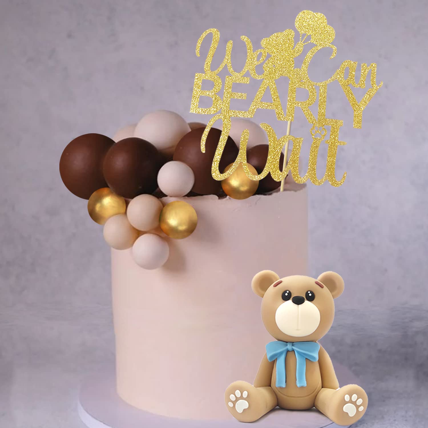 29 PCS Bear Cake Decorations We Can Bearly Wait Cake Topper for Baby Shower Party Supplies Decorations